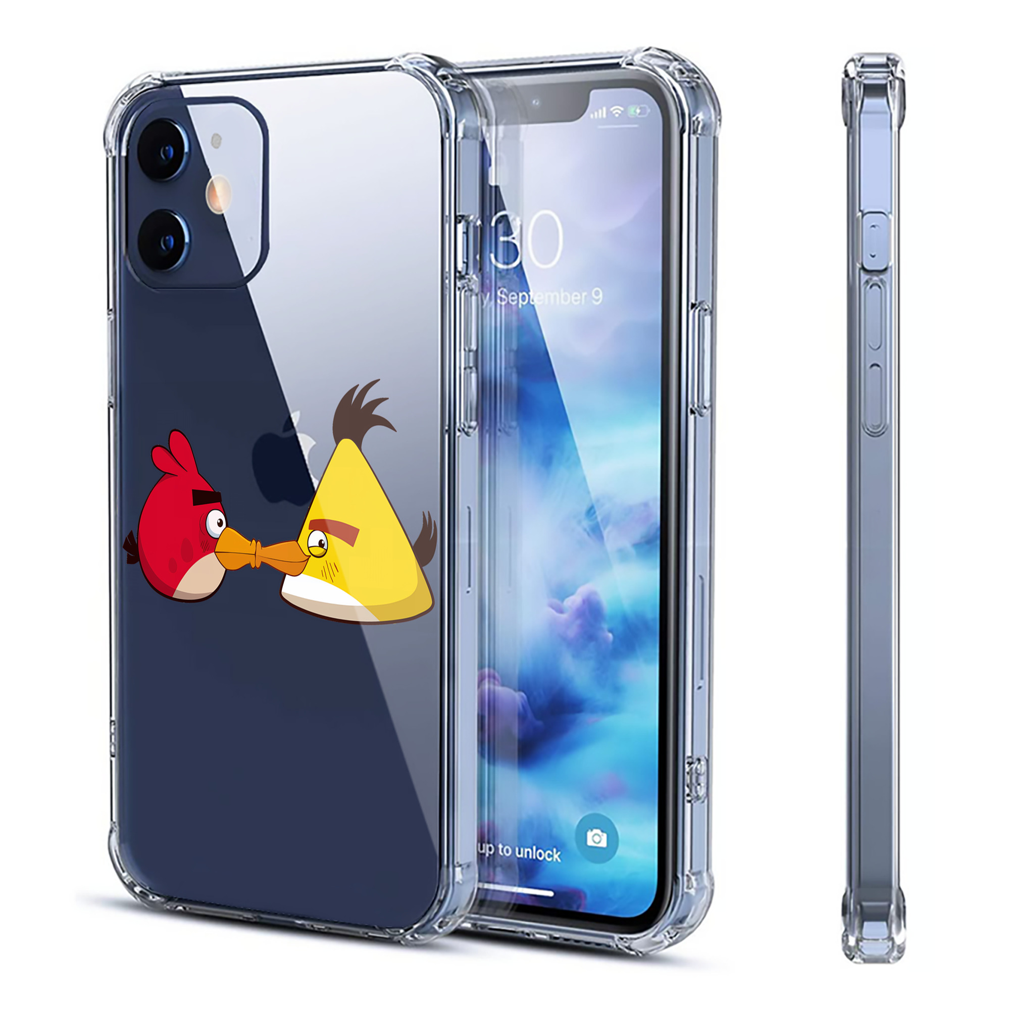 （画像用） Angry Birds アングリーバード 【iPhone 12シリーズ対応】透明スマホケース（クリアソフトケース）